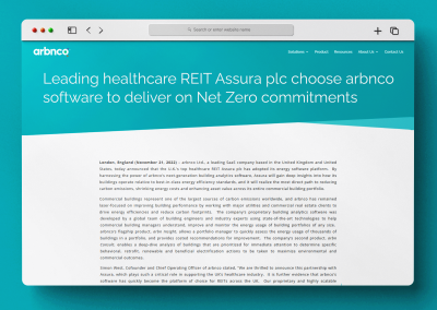Assura plc choose arbnco to deliver on Net Zero commitments